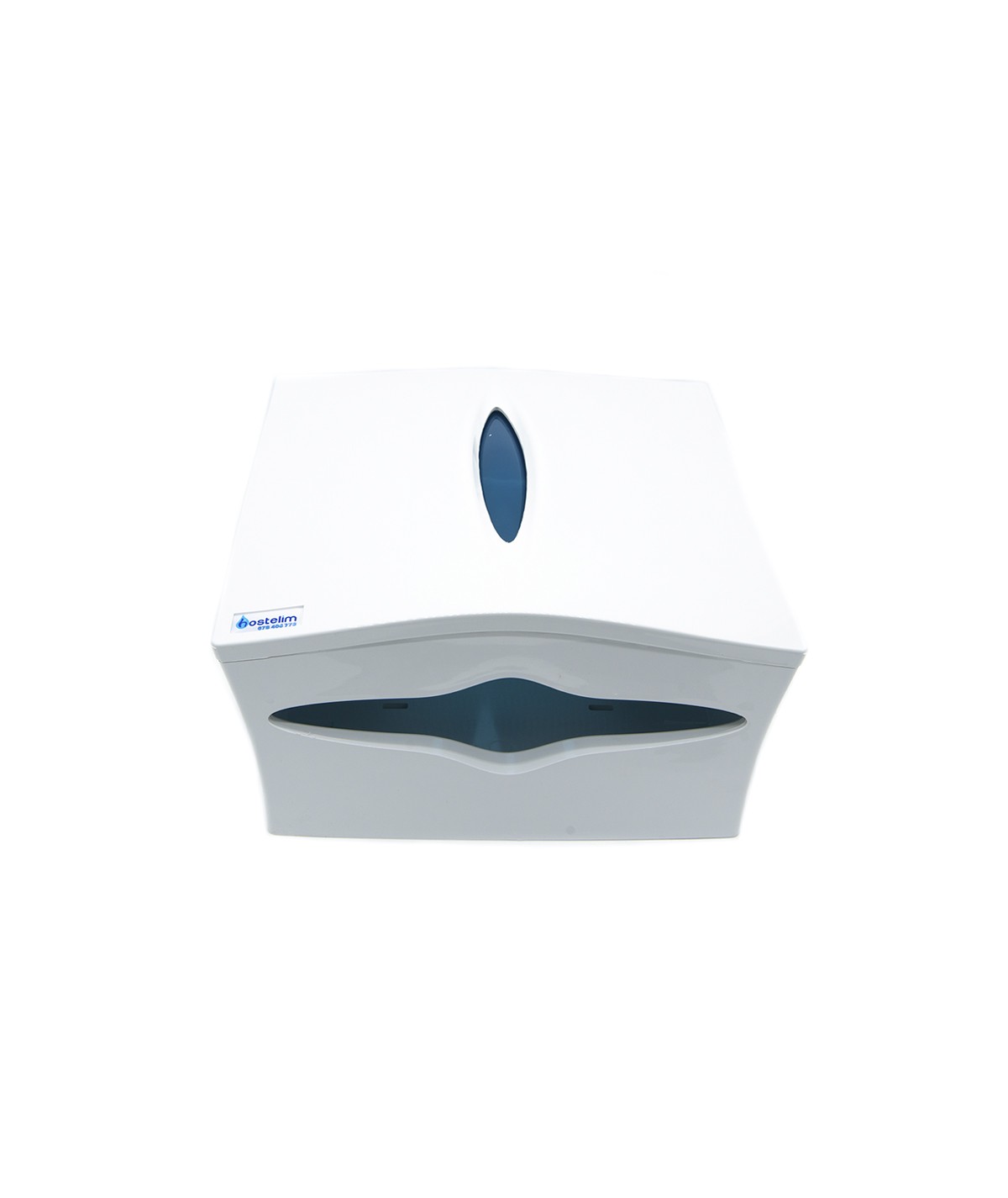 Dispensador toallas visor azul